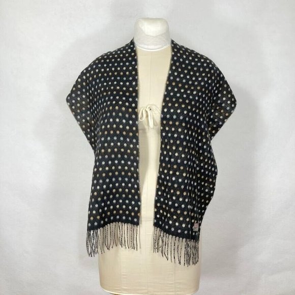 Polka Dot Black and Cream Scarf - Picture 6 of 7